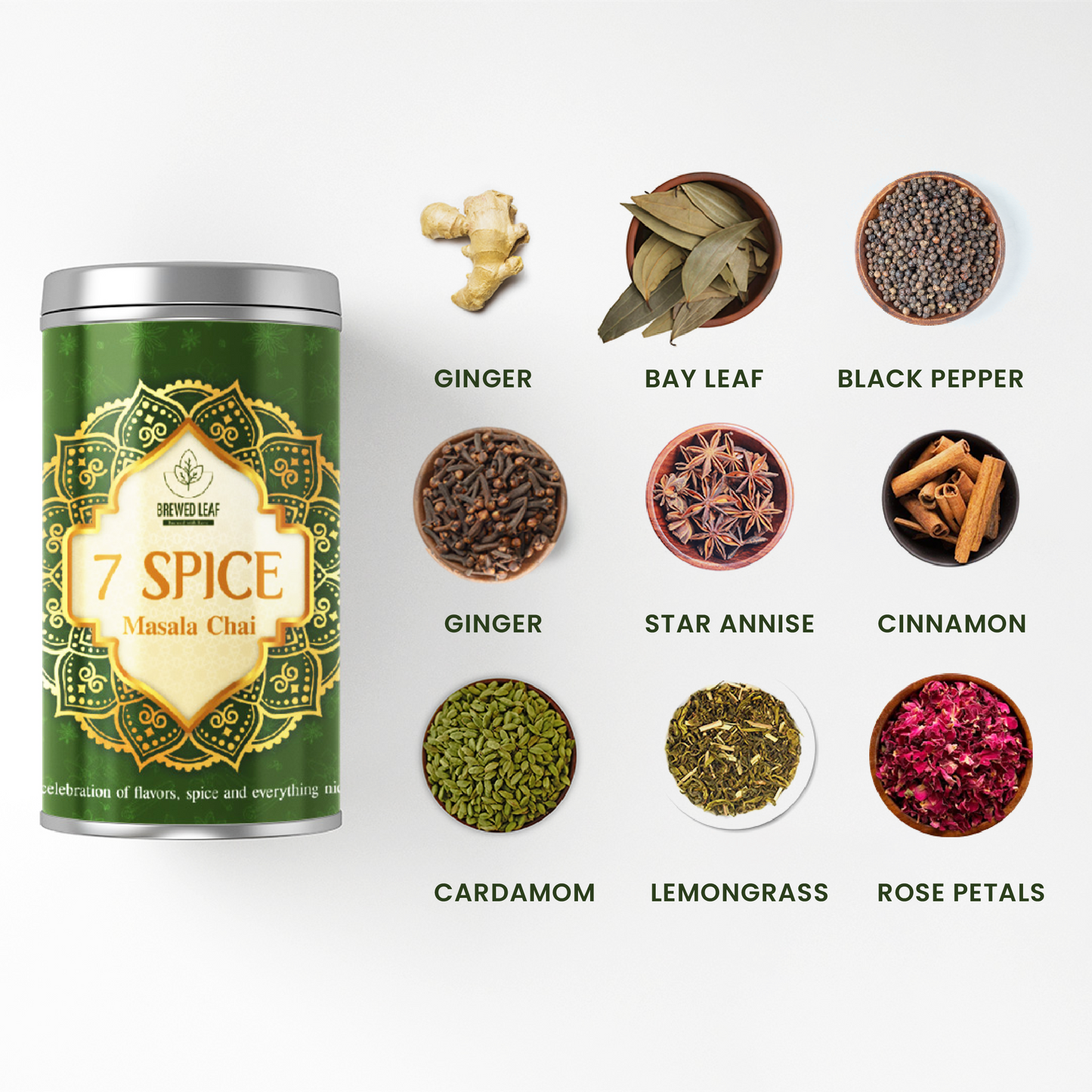 Brewed Leaf 7 Spice Masala Tea (200 Grams)